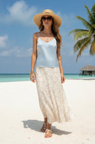 GOLD TRIM THIN STRAP SATIN VEST