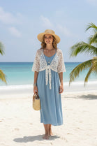 FRONT TIE CROCHET CARDIGAN