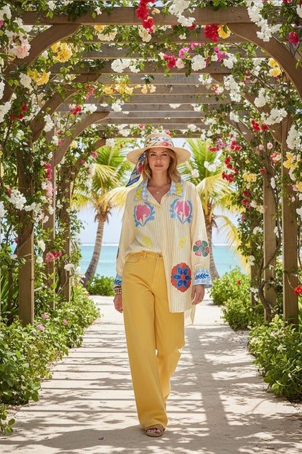 TROPICAL PRINT OVERSIZED SHIRT