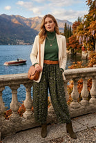 LEOPARD CORDUROY DRAWSTRING BALLOON TROUSER