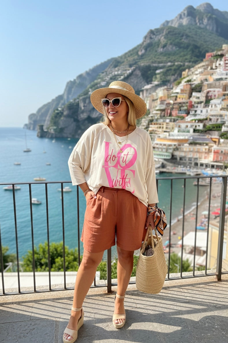 DO IT WITH LOVE SLOGAN OVERSIZED TOP