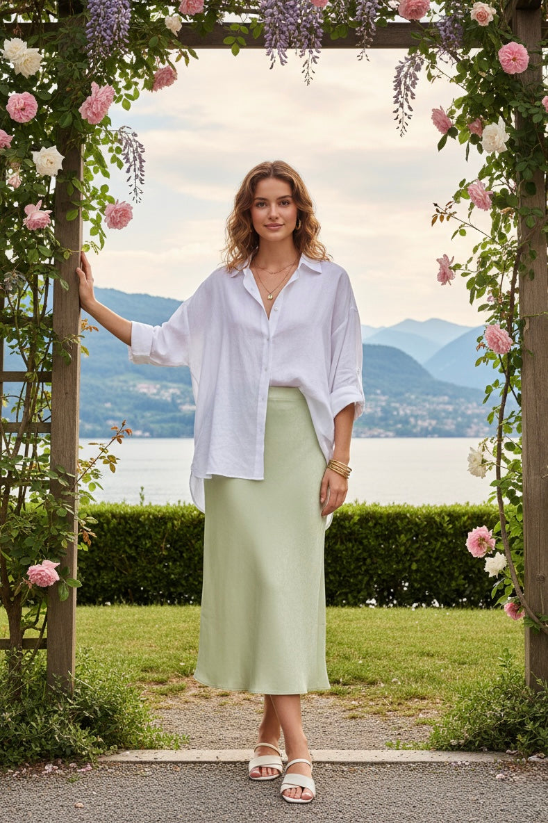 PLAIN SATIN SKIRT