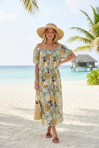 LEAF PRINT BUTTON DETAIL MAXI(MIXED COLOUR PACK)