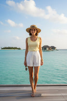 FRILL HEM RIBBED VEST
