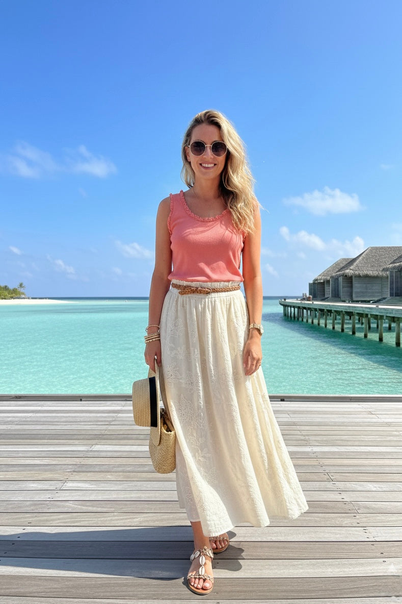 FRILL HEM RIBBED VEST