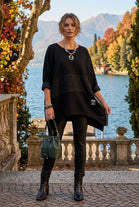 LACE PANEL OVERSIZED SWEATSHIRT