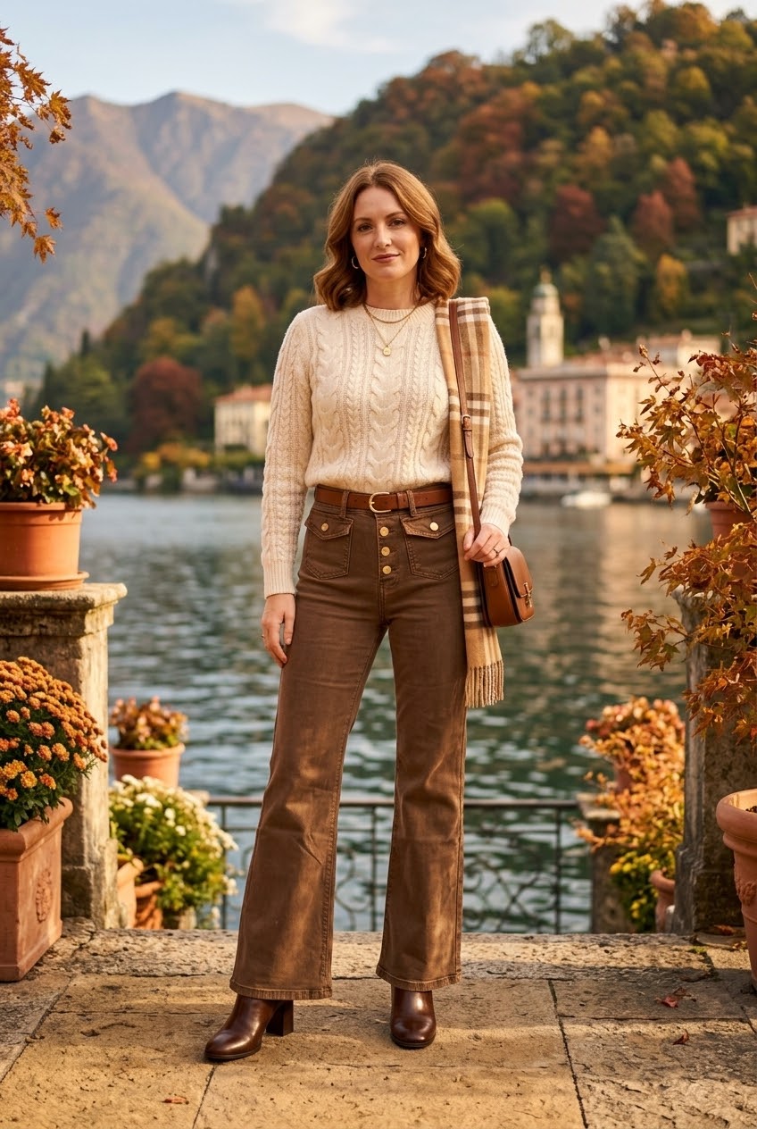 FRONT-BUTTON  WIDE-LEG JEANS