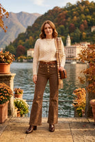 FRONT-BUTTON  WIDE-LEG JEANS
