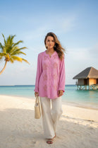 TEXTURED COTTON EMBROIDERY SHIRT