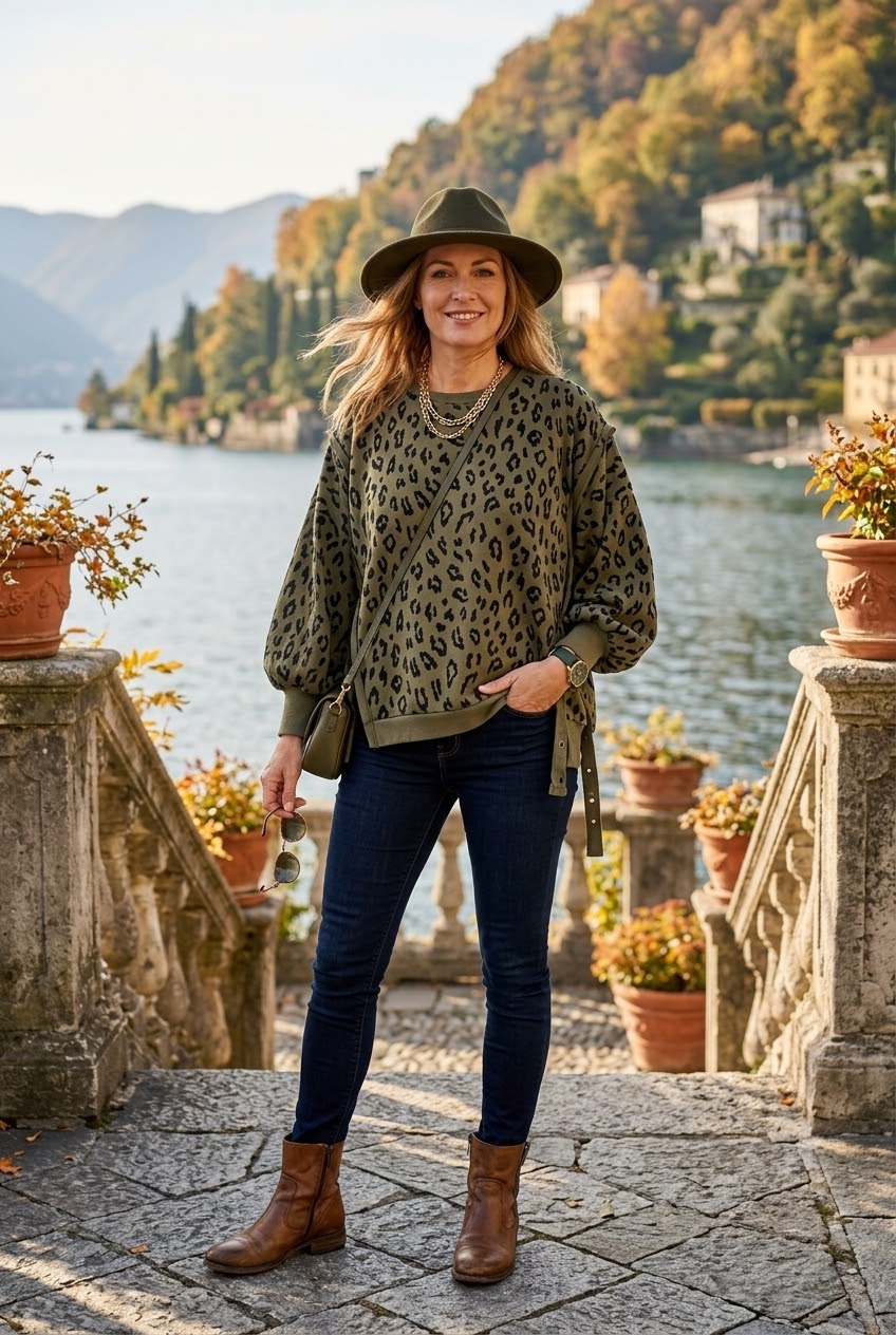 OVERSIZED VELVET LEOPARD SWEAT