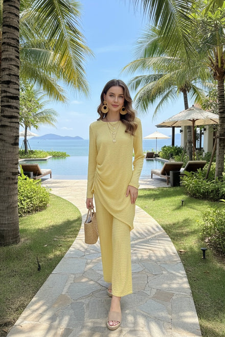 TEXTURED PLISSE CO-ORD SET