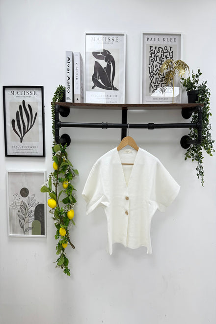 GOLD BUTTON DETAIL KNITTED TOP (15207187415424)