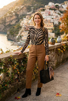 ANIMAL PRINT CASHMERE BLEND TOP