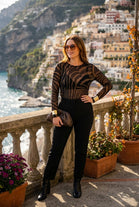 ANIMAL PRINT CASHMERE BLEND TOP