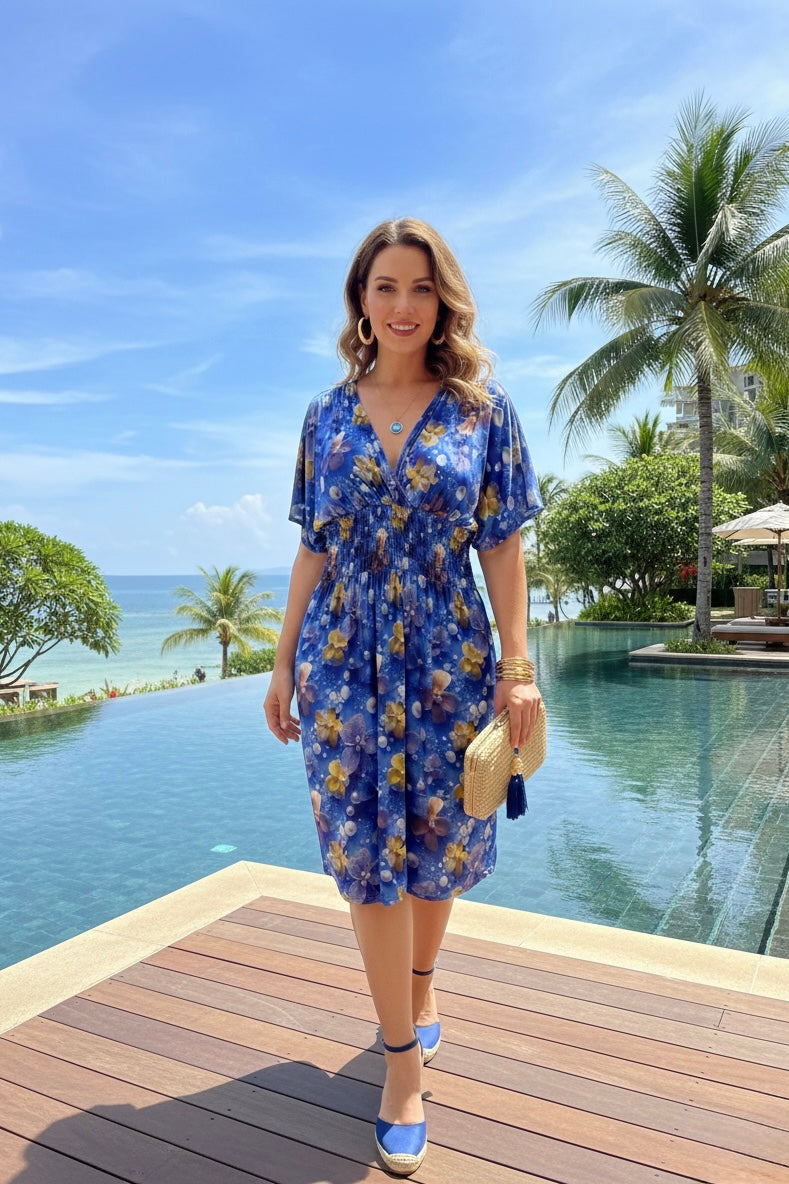 PRINTED GATHERED DRESS(MIXED COLOUR PACK)