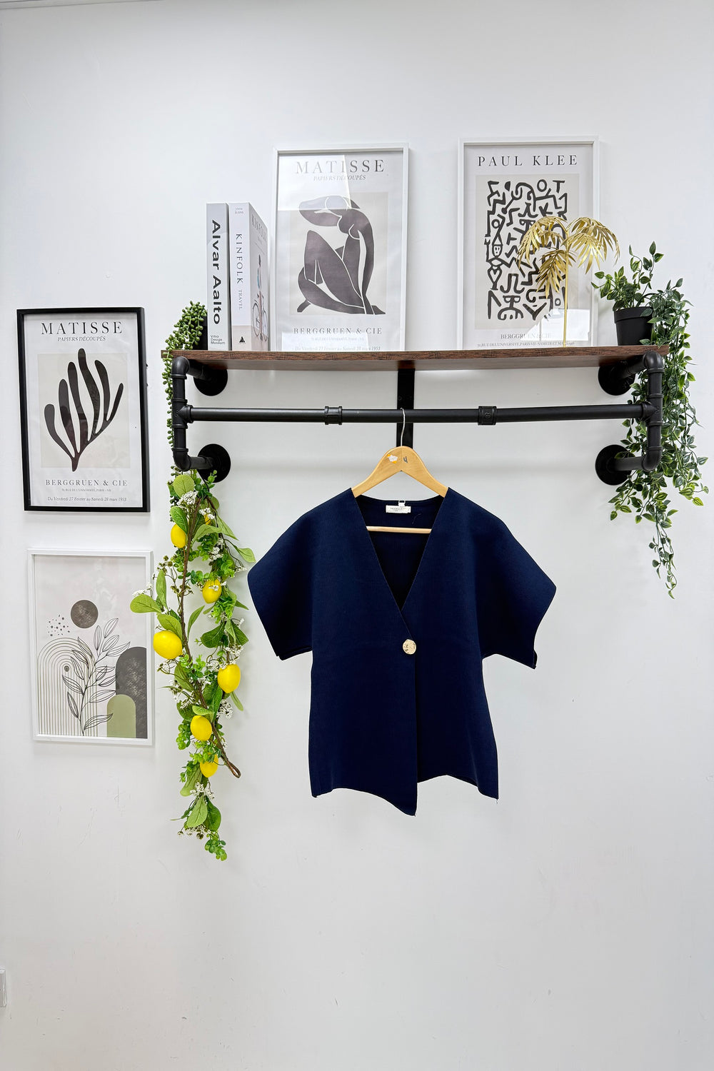 ASYMMETRIC GOLD BUTTON KNITTED TOP (15216880288128)