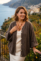 OVERSIZED ADJUSTABLE SLEEVE FINE KNIT CARDIGAN