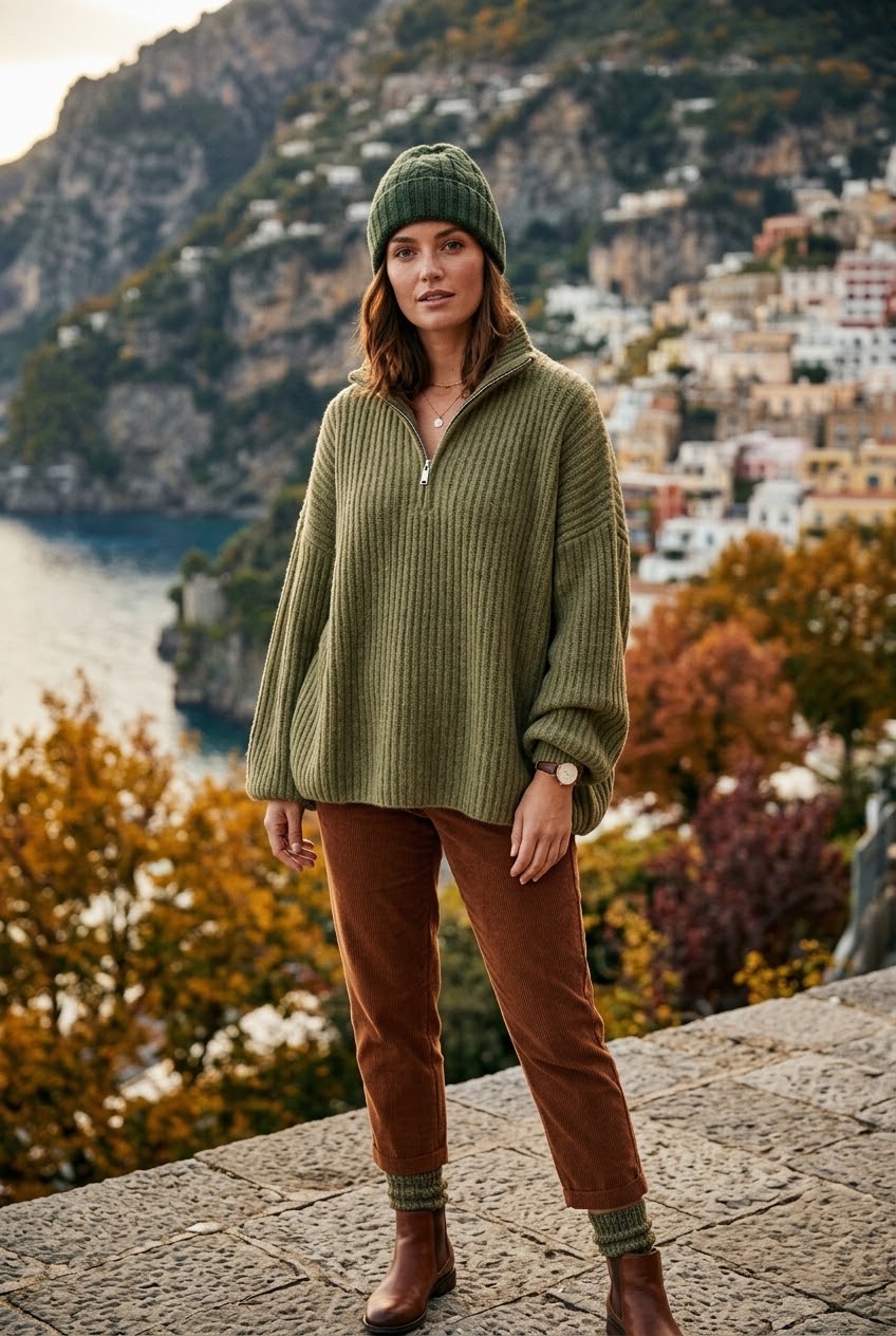HIGHNECK RIBBED WOOLEN BLEND ZIP-UP CARDIGAN
