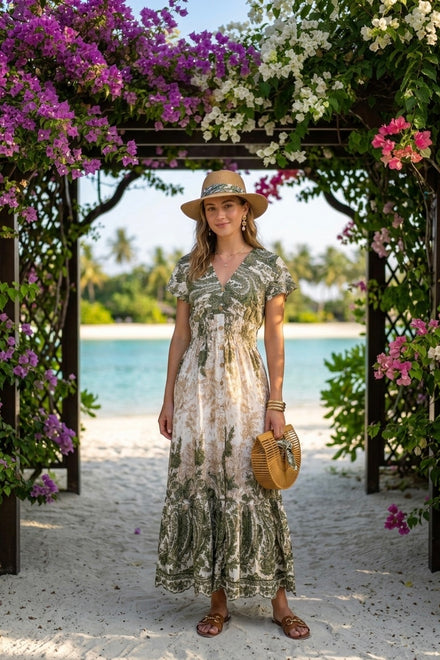 PAISLEY BUTTON DETAIL MAXI(MIXED COLOUR PACK)