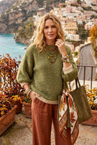 TEXTURED WOOL BOUCLE CONTRAST-TRIM JUMPER