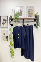 CAP SLEEVE GOLD BUTTON LOUNGE SET (15224663015808)