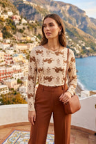 CASHMERE BLEND PRINTED TOP