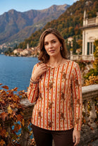 CASHMERE BLEND PRINTED TOP