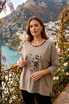 SEQUIN LEOPARD HEART SWEAT SHIRT