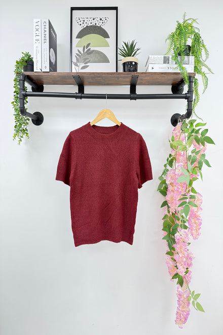 CAP SLEEVE PLAIN KNIT JUMPER (15229594141056)