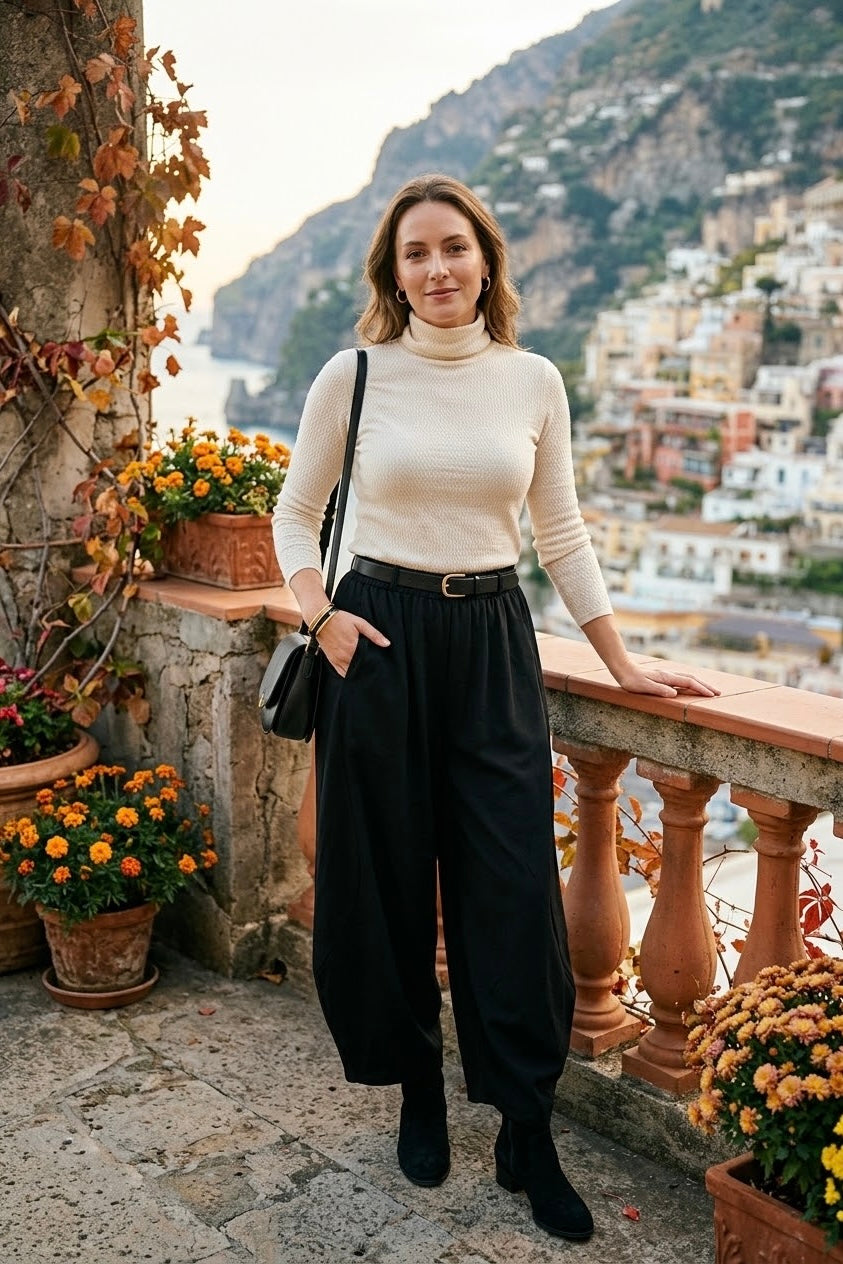 ELASTICATED BARREL TROUSER