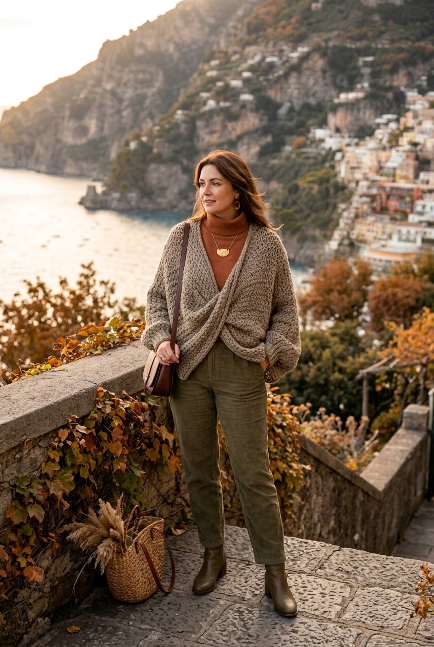 OVERSIZED FRONT-TWIST CHUNKEY KNIT JUMPER