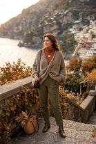 OVERSIZED FRONT-TWIST CHUNKEY KNIT JUMPER