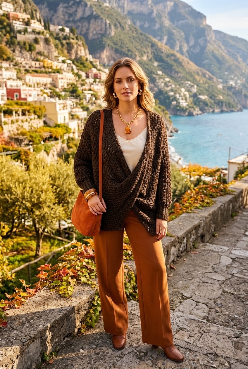 OVERSIZED FRONT-TWIST CHUNKEY KNIT JUMPER