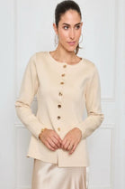 GOLD BUTTON LONG SLEEVE KNITTED TOP (15229463757184)