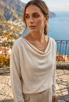 DRAPE NECK DETAIL JUMPER