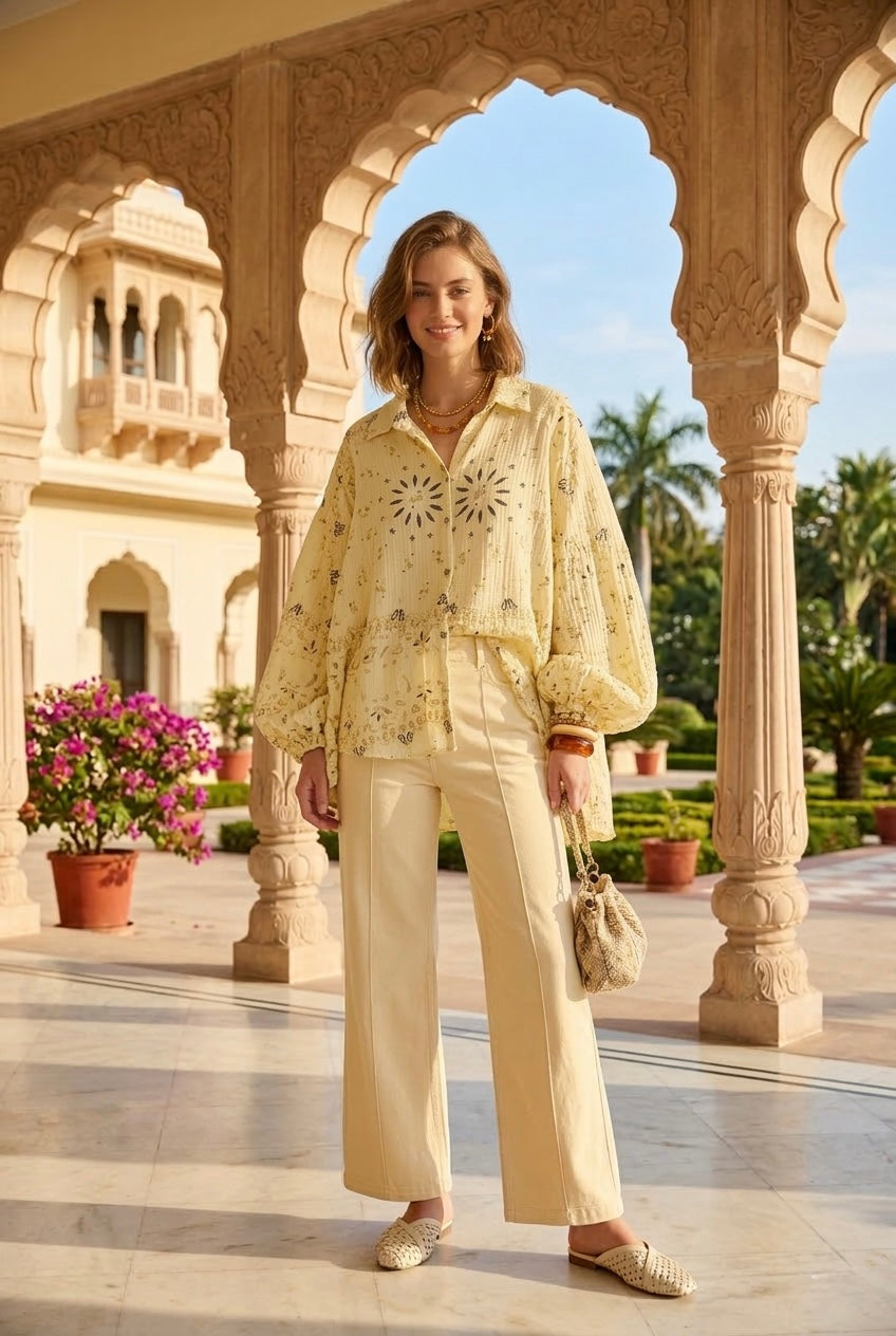 PRINTED CHEESE CLOTH SHIRT