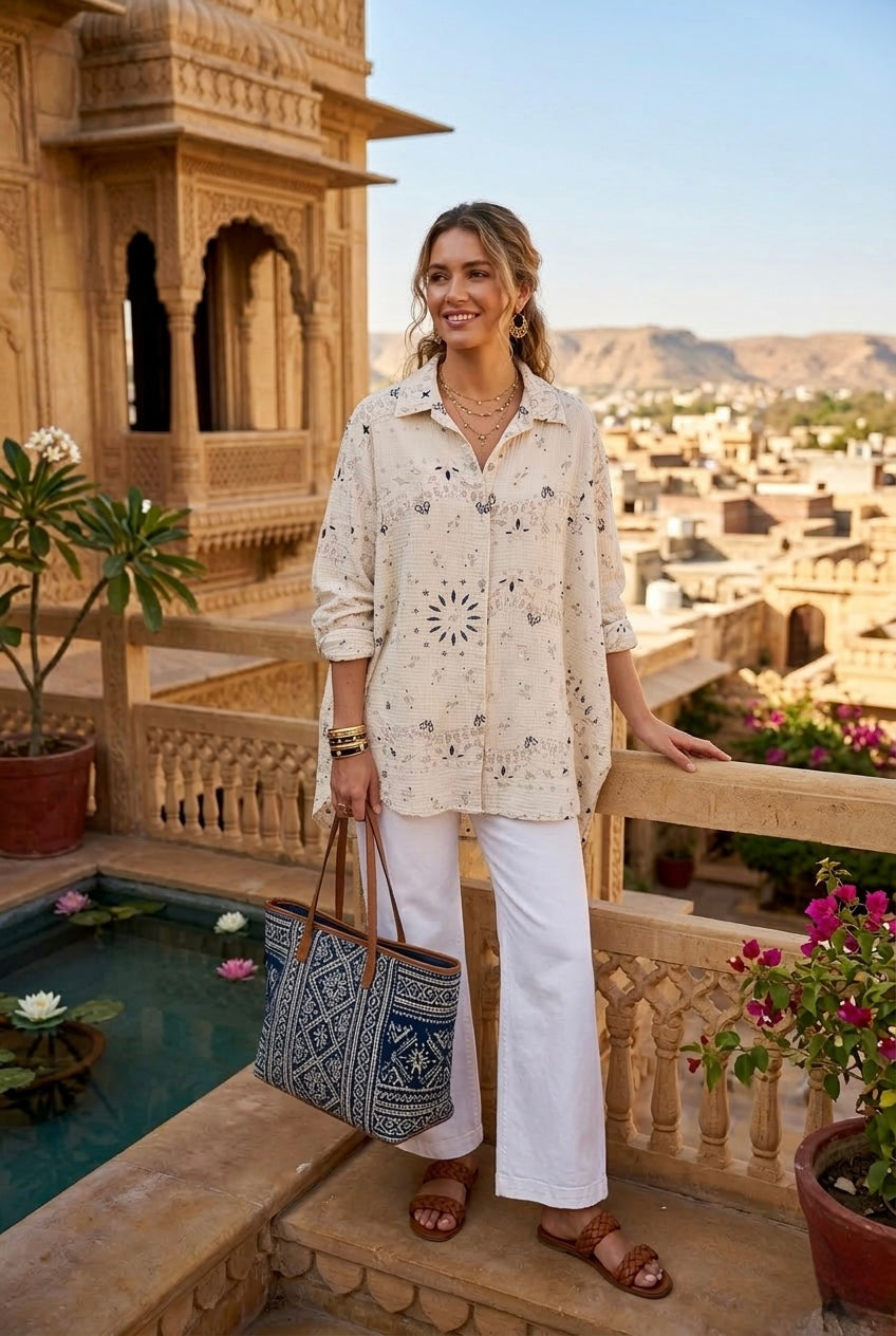 PRINTED CHEESE CLOTH SHIRT