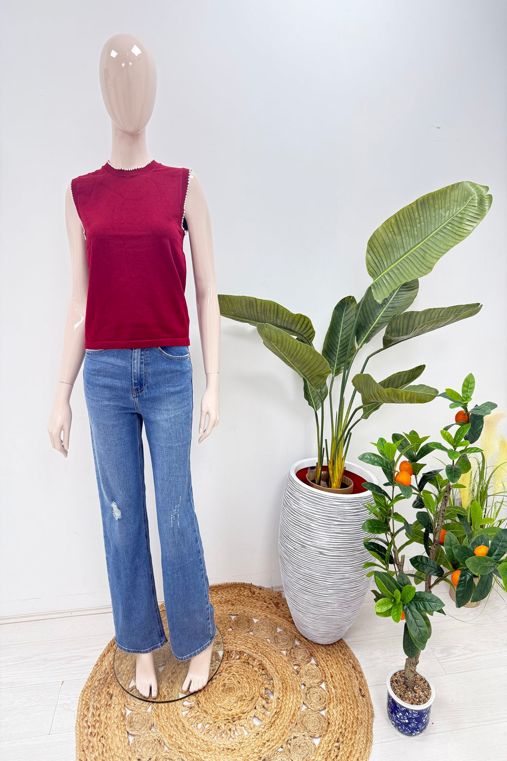 PEARL NECL & SLEEVE DETAIL TOP (15235020358016)