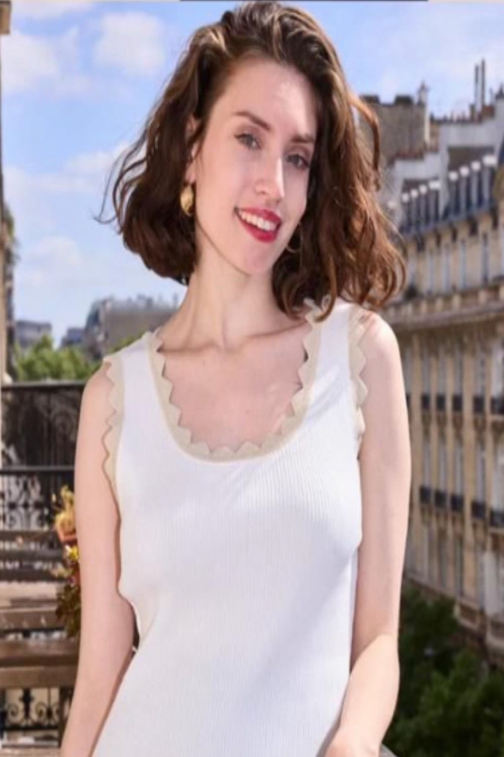ABBY GLITTER KNITTED SCALLOPED VEST (15241188213120)