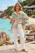TROPICAL PRINT OVERSIZED SHIRT