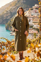 GOLD BUTTON WOOL POCKET LONGLINE CARDIGAN
