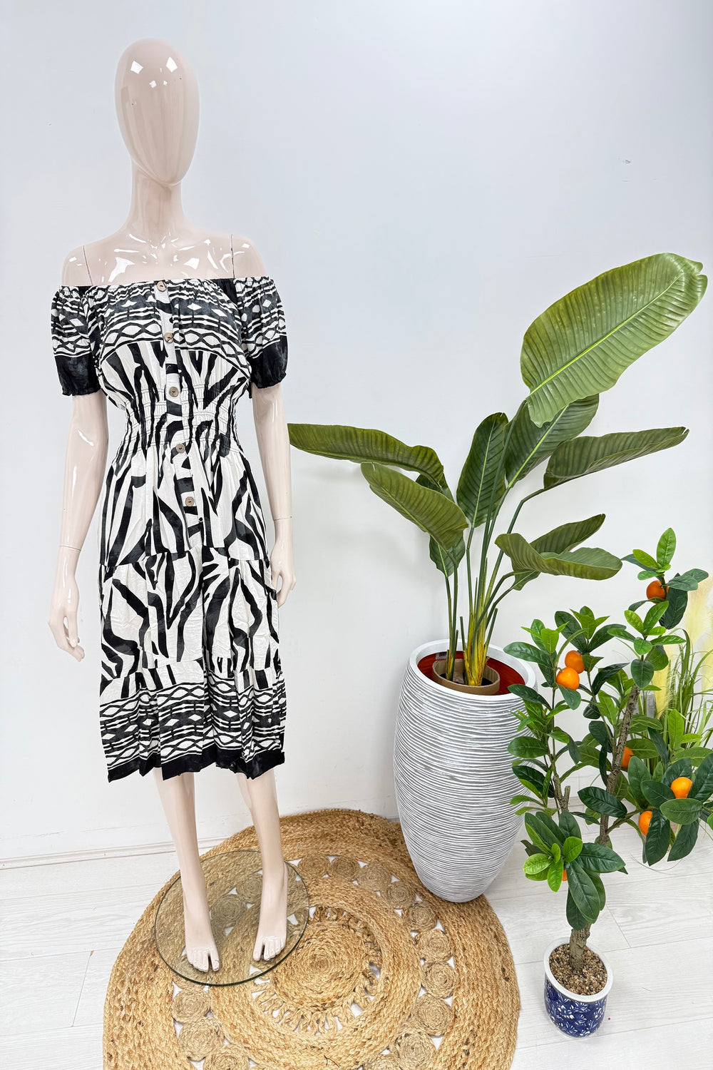 ZEBRA BUTTON DETAIL DRESS(MIXED COLOUR PACK) (15243312464256)