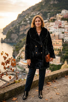 DOUBLE BREASTED FAUX FUR COAT