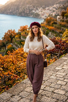 CHECK CUFF DETAIL TROUSERS