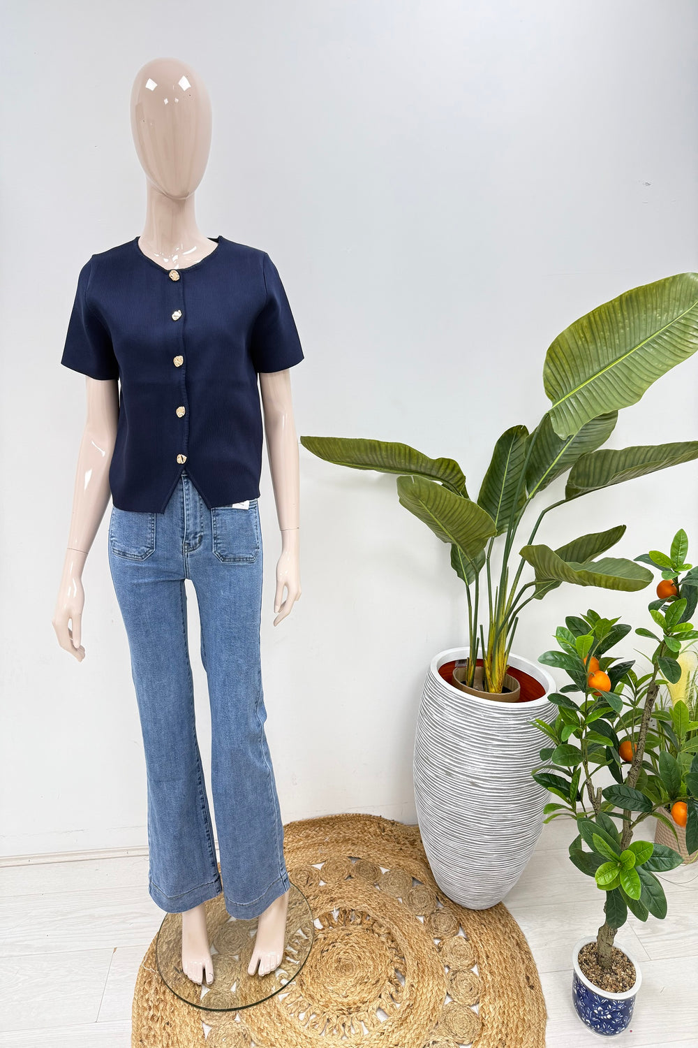ADA CAP SLEEVE GOLD BUTTON KNIT TOP (Copy) (15244821627264)