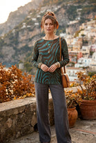 ZEBRA PRINT CASHMERE BLEND TOP