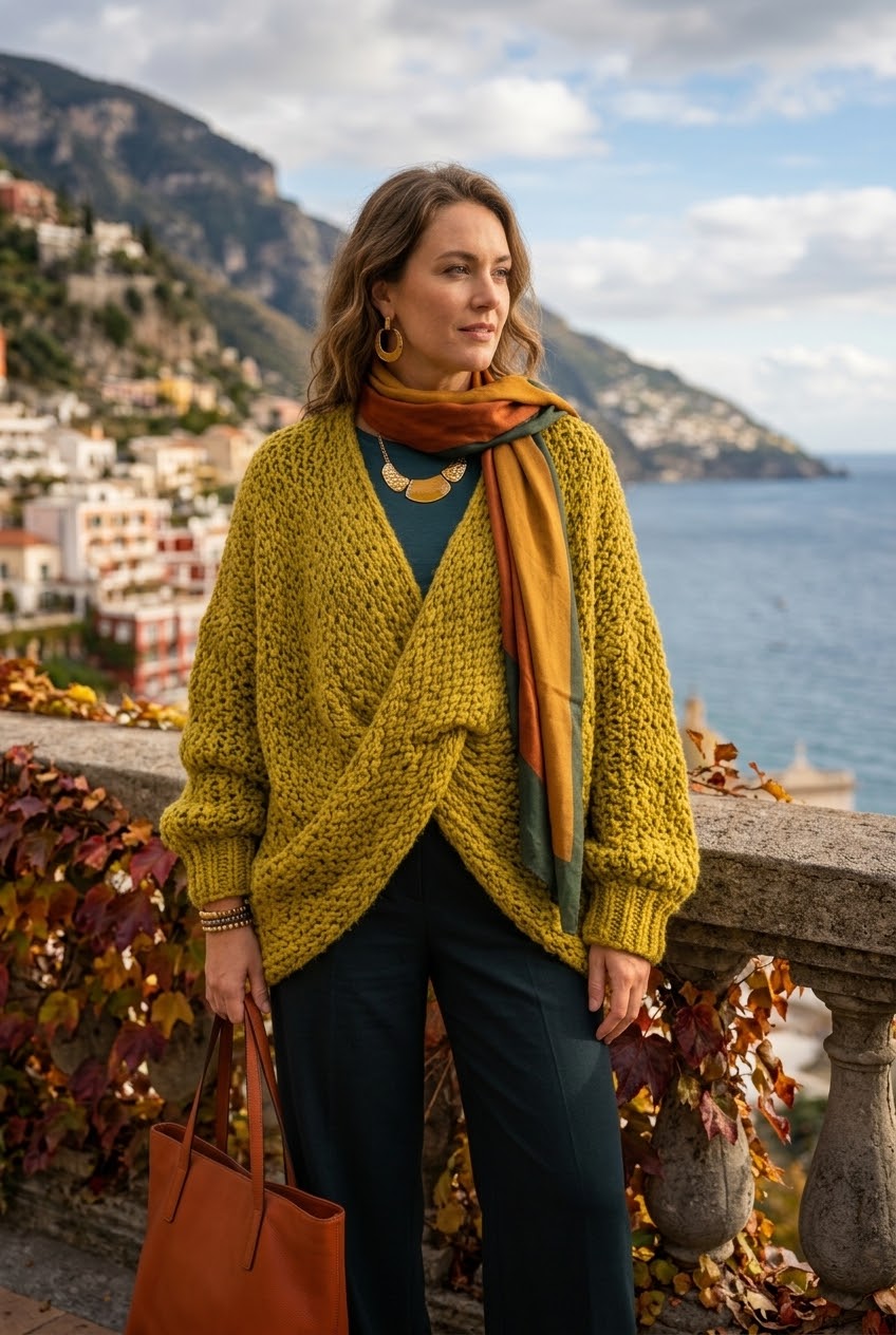WOOL BLEND FRONT-TWIST JUMPER