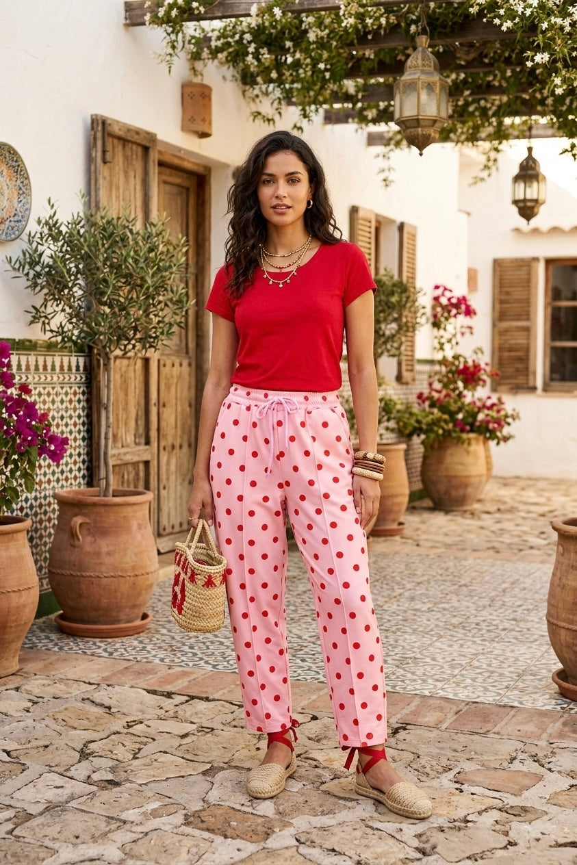 POLKADOT CARROT SEAM JOGGERS