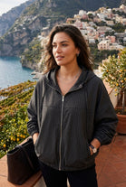 CHECK ZIP-UP HOODED JACKET