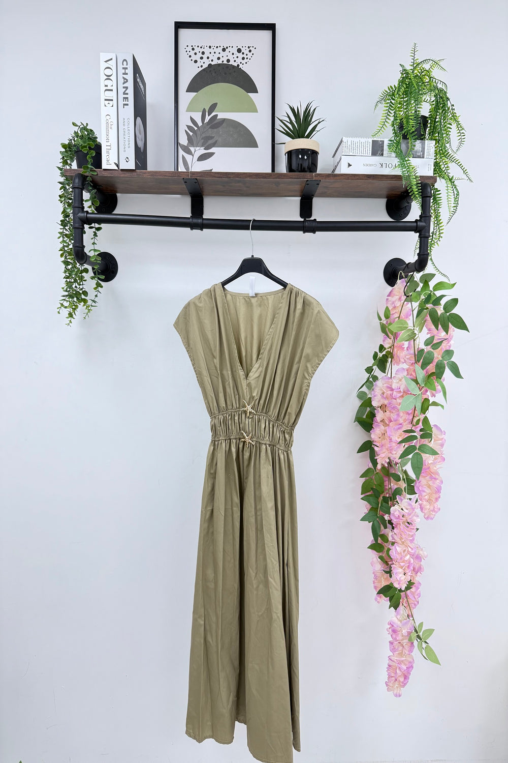 Star gathered detail dress (15250113888640)